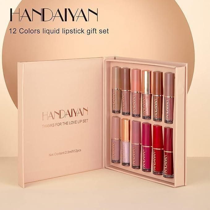 Handaiyan Velvet Matte Liquid Lipstick Set – 12 Pcs